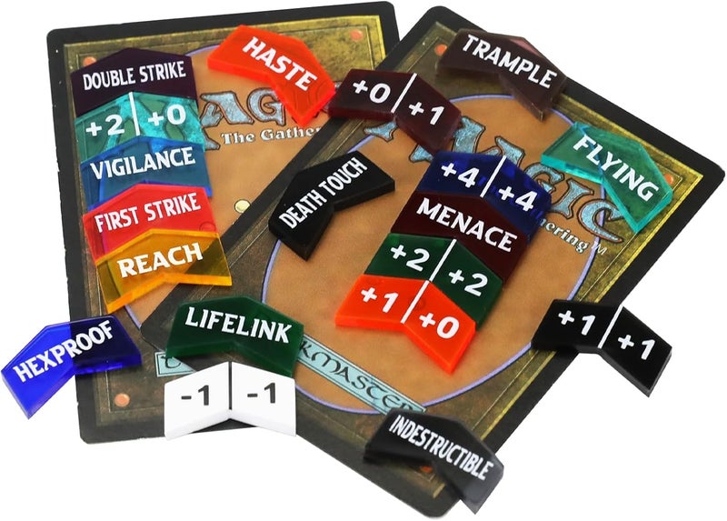FourDragons 120PCS MTG Keyword Counters Buff Abilities Tokens for Magic Card Accessories, MTG Creature Stats Plus 1 Loyalty Life Counters Tokens for TCG CCG Magic Card Gaming Accessories - Image 4